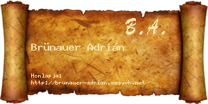 Brünauer Adrián névjegykártya